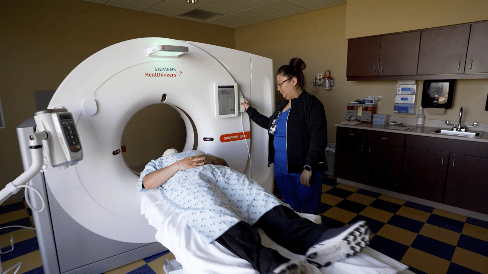 Patient going into an MRI machine