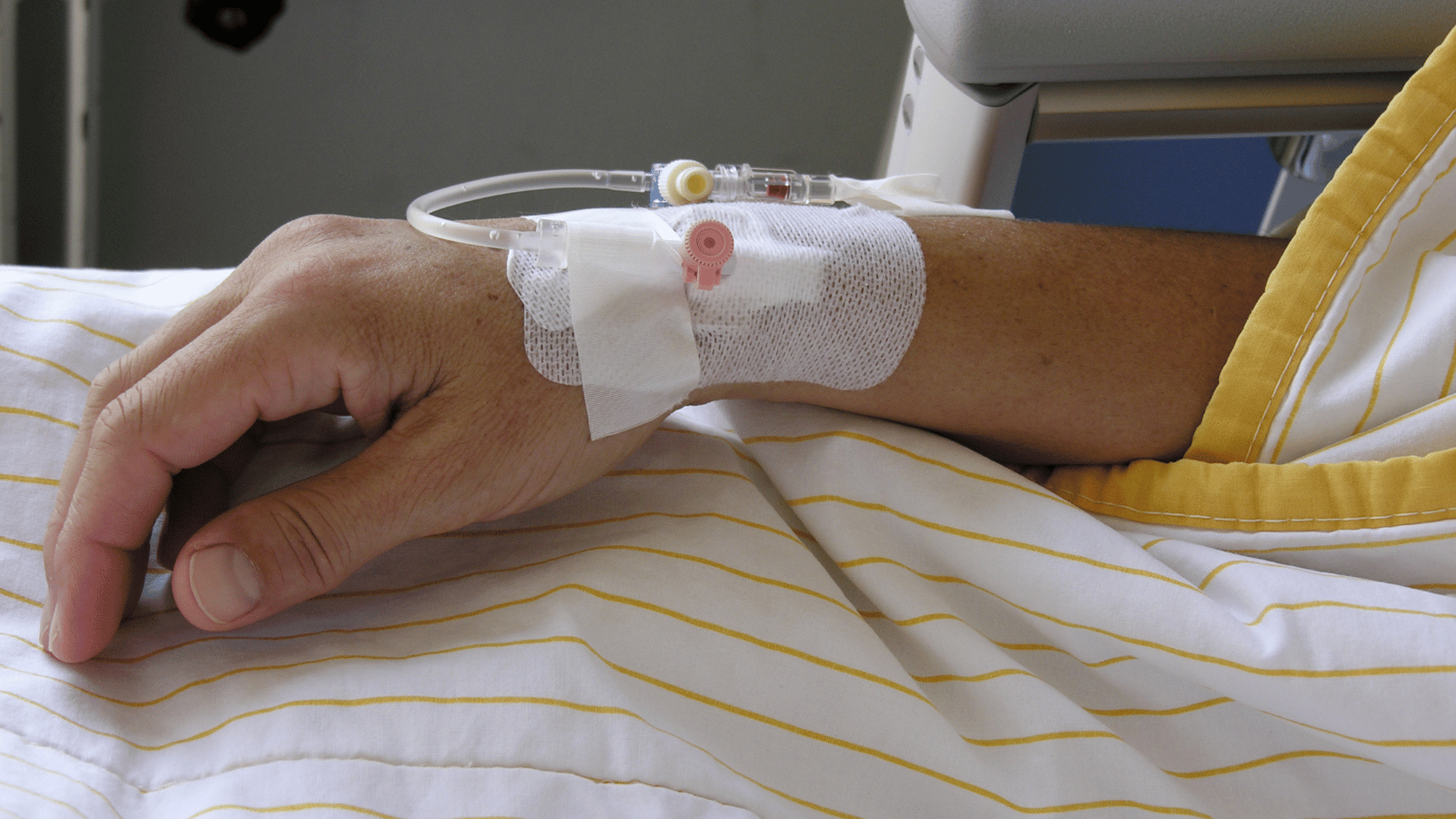 Patient receiving an infusion in their arm