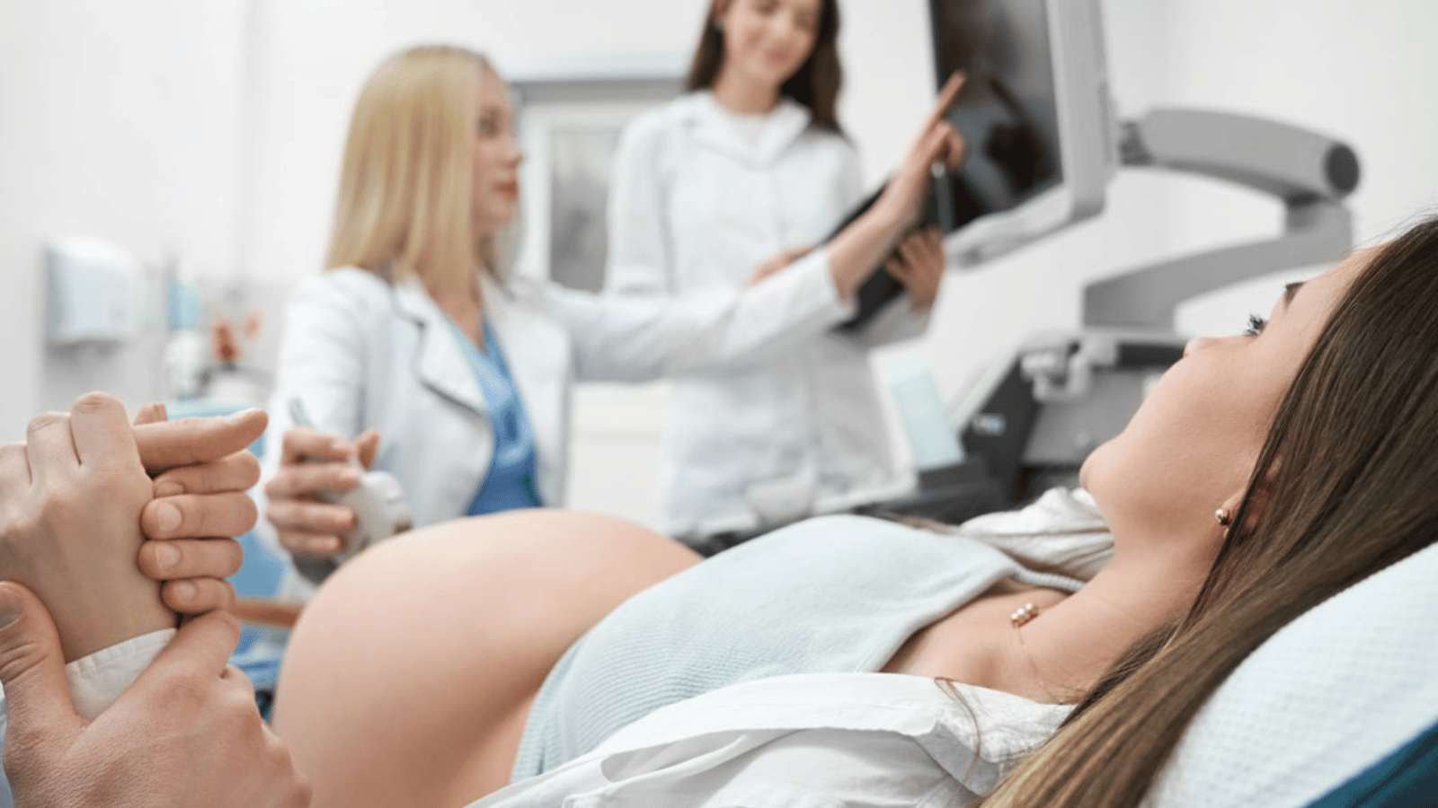 Pregnant woman getting an ultrasound