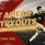 Promotional graphic for Hereford Regional Medical Center encouraging parents to schedule sports physicals for their children. The design features a soccer player mid-kick on a field, with bold text reading “Get Ahead of Tryouts” and “Book your child’s sports physical today.” Contact information is provided: Call (806) 364-7512.